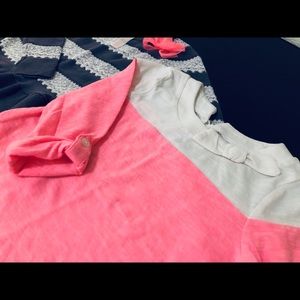 2 Long Sleeve Pink & Grey Shirts